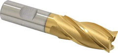OSG - 7/8", 1-7/8" LOC, 3/4" Shank Diam, 4-1/8" OAL, 4 Flute, Cobalt Square End Mill - Single End, TiN Finish, Spiral Flute, 30° Helix, Right Hand Cut, Right Hand Flute, Series 540 - USA Tool & Supply