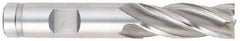 OSG - 11.5mm, 1" LOC, 3/8" Shank Diam, 2-11/16" OAL, 4 Flute, Cobalt Square End Mill - Single End, Uncoated, Spiral Flute, 30° Helix, Right Hand Cut, Right Hand Flute, Series 581 - USA Tool & Supply
