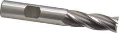 OSG - 12mm, 1-1/4" LOC, 1/2" Shank Diam, 3-1/4" OAL, 4 Flute, Cobalt Square End Mill - Single End, Uncoated, Spiral Flute, 30° Helix, Right Hand Cut, Right Hand Flute, Series 581 - USA Tool & Supply