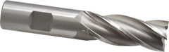 OSG - 20mm, 1-7/8" LOC, 3/4" Shank Diam, 4-1/8" OAL, 4 Flute, Cobalt Square End Mill - Single End, Uncoated, Spiral Flute, 30° Helix, Right Hand Cut, Right Hand Flute, Series 581 - USA Tool & Supply