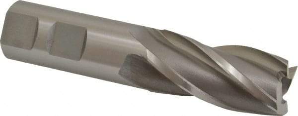 OSG - 23mm, 1-7/8" LOC, 7/8" Shank Diam, 4-1/8" OAL, 4 Flute, Cobalt Square End Mill - Single End, Uncoated, Spiral Flute, 30° Helix, Right Hand Cut, Right Hand Flute, Series 581 - USA Tool & Supply