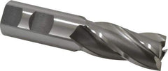 OSG - 25mm, 2" LOC, 1" Shank Diam, 4-1/2" OAL, 4 Flute, Cobalt Square End Mill - Single End, Uncoated, Spiral Flute, 30° Helix, Right Hand Cut, Right Hand Flute, Series 581 - USA Tool & Supply