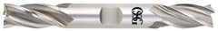 OSG - 23/32", 1-5/8" LOC, 3/4" Shank Diam, 5-5/8" OAL, 4 Flute, Cobalt Square End Mill - Double End, Uncoated, Spiral Flute, 30° Helix, Right Hand Cut, Right Hand Flute, Series 542 - USA Tool & Supply