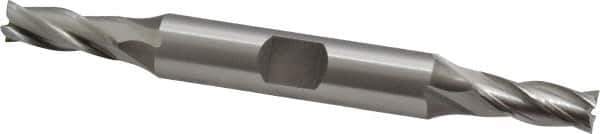 OSG - 1/4", 5/8" LOC, 3/8" Shank Diam, 3-3/8" OAL, 4 Flute, Cobalt Square End Mill - Double End, Uncoated, Spiral Flute, 30° Helix, Right Hand Cut, Right Hand Flute, Series 542 - USA Tool & Supply
