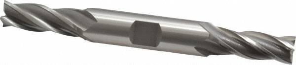 OSG - 13/32", 1" LOC, 1/2" Shank Diam, 4-1/8" OAL, 4 Flute, Cobalt Square End Mill - Double End, Uncoated, Spiral Flute, 30° Helix, Right Hand Cut, Right Hand Flute, Series 542 - USA Tool & Supply