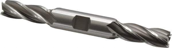 OSG - 17/32", 1-3/8" LOC, 5/8" Shank Diam, 5" OAL, 4 Flute, Cobalt Square End Mill - Double End, Uncoated, Spiral Flute, 30° Helix, Right Hand Cut, Right Hand Flute, Series 542 - USA Tool & Supply