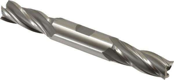 OSG - 11/16", 1-5/8" LOC, 3/4" Shank Diam, 5-5/8" OAL, 4 Flute, Cobalt Square End Mill - Double End, Uncoated, Spiral Flute, 30° Helix, Right Hand Cut, Right Hand Flute, Series 542 - USA Tool & Supply