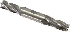 OSG - 11/16", 1-5/8" LOC, 3/4" Shank Diam, 5-5/8" OAL, 4 Flute, Cobalt Square End Mill - Double End, Uncoated, Spiral Flute, 30° Helix, Right Hand Cut, Right Hand Flute, Series 542 - USA Tool & Supply