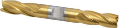 OSG - 5/8", 1-3/8" LOC, 5/8" Shank Diam, 5" OAL, 4 Flute, Cobalt Square End Mill - Double End, TiN Finish, Spiral Flute, 30° Helix, Right Hand Cut, Right Hand Flute, Series 542 - USA Tool & Supply