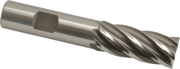 OSG - 11/16", 1-5/8" LOC, 5/8" Shank Diam, 3-3/4" OAL, 6 Flute, Cobalt Square End Mill - Single End, Uncoated, Spiral Flute, 30° Helix, Centercutting, Right Hand Cut, Right Hand Flute, Series 541 - USA Tool & Supply