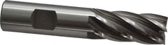 OSG - 3/4", 1-5/8" LOC, 3/4" Shank Diam, 3-7/8" OAL, 6 Flute, Cobalt Square End Mill - Single End, Uncoated, Spiral Flute, 30° Helix, Centercutting, Right Hand Cut, Right Hand Flute, Series 541 - USA Tool & Supply