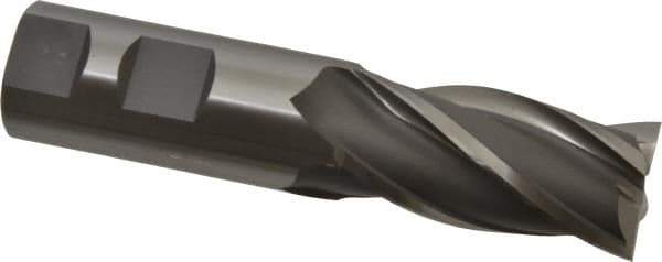 OSG - 1", 2" LOC, 1" Shank Diam, 4-1/2" OAL, 4 Flute, Cobalt Square End Mill - Single End, Uncoated, Spiral Flute, 30° Helix, Centercutting, Right Hand Cut, Right Hand Flute, Series 541 - USA Tool & Supply
