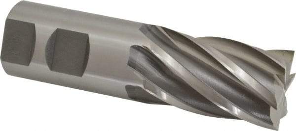 OSG - 1-1/4", 2" LOC, 1-1/4" Shank Diam, 4-1/2" OAL, 6 Flute, Cobalt Square End Mill - Single End, Uncoated, Spiral Flute, 30° Helix, Centercutting, Right Hand Cut, Right Hand Flute, Series 541 - USA Tool & Supply