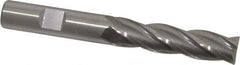 OSG - 1/2", 2" LOC, 1/2" Shank Diam, 4" OAL, 4 Flute, Cobalt Square End Mill - Single End, Uncoated, Spiral Flute, 30° Helix, Centercutting, Right Hand Cut, Right Hand Flute, Series 546 - USA Tool & Supply