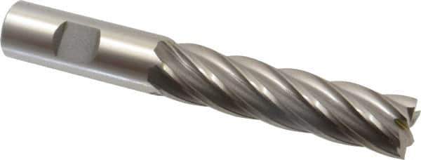 OSG - 3/4", 3" LOC, 3/4" Shank Diam, 5-1/4" OAL, 6 Flute, Cobalt Square End Mill - Single End, Uncoated, Spiral Flute, 30° Helix, Centercutting, Right Hand Cut, Right Hand Flute, Series 546 - USA Tool & Supply