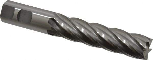 OSG - 7/8", 3-1/2" LOC, 7/8" Shank Diam, 5-3/4" OAL, 6 Flute, Cobalt Square End Mill - Single End, Uncoated, Spiral Flute, 30° Helix, Centercutting, Right Hand Cut, Right Hand Flute, Series 546 - USA Tool & Supply