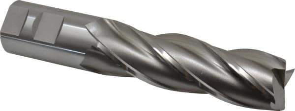 OSG - 1-1/4", 4" LOC, 1-1/4" Shank Diam, 6-1/2" OAL, 4 Flute, Cobalt Square End Mill - Single End, Uncoated, Spiral Flute, 30° Helix, Centercutting, Right Hand Cut, Right Hand Flute, Series 546 - USA Tool & Supply