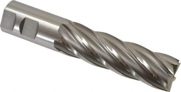 OSG - 1-1/4", 4" LOC, 1-1/4" Shank Diam, 6-1/2" OAL, 6 Flute, Cobalt Square End Mill - Single End, Uncoated, Spiral Flute, 30° Helix, Centercutting, Right Hand Cut, Right Hand Flute, Series 546 - USA Tool & Supply