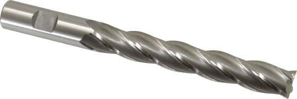 OSG - 5/8", 4" LOC, 5/8" Shank Diam, 6-1/8" OAL, 4 Flute, Cobalt Square End Mill - Single End, Uncoated, Spiral Flute, 30° Helix, Centercutting, Right Hand Cut, Right Hand Flute, Series 558 - USA Tool & Supply