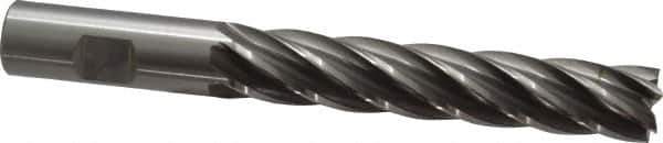 OSG - 3/4", 4" LOC, 3/4" Shank Diam, 6-1/4" OAL, 6 Flute, Cobalt Square End Mill - Single End, Uncoated, Spiral Flute, 30° Helix, Centercutting, Right Hand Cut, Right Hand Flute, Series 558 - USA Tool & Supply