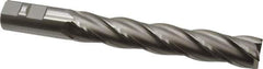 OSG - 7/8", 5" LOC, 7/8" Shank Diam, 7-1/4" OAL, 4 Flute, Cobalt Square End Mill - Single End, Uncoated, Spiral Flute, 30° Helix, Centercutting, Right Hand Cut, Right Hand Flute, Series 558 - USA Tool & Supply