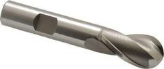 OSG - 5/8" Diam, 1-1/8" LOC, 2 Flute Cobalt Ball End Mill - Uncoated, Single End, 3-1/8" OAL, 1/2" Shank Diam, Spiral Flute - USA Tool & Supply