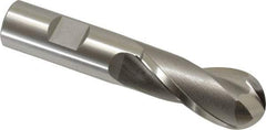 OSG - 7/8" Diam, 1-7/8" LOC, 2 Flute Cobalt Ball End Mill - Uncoated, Single End, 4-1/8" OAL, 3/4" Shank Diam, Spiral Flute - USA Tool & Supply