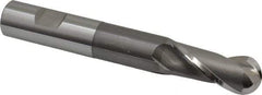 OSG - 3/4" Diam, 1-5/8" LOC, 2 Flute Cobalt Ball End Mill - Uncoated, Single End, 5-3/8" OAL, 3/4" Shank Diam, Spiral Flute - USA Tool & Supply