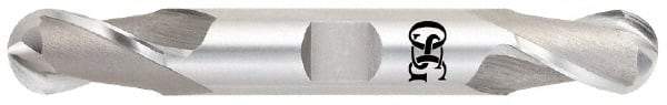 OSG - 1" Diam, 1-5/8" LOC, 2 Flute Cobalt Ball End Mill - Uncoated, Double End, 5-7/8" OAL, 1" Shank Diam, Spiral Flute - USA Tool & Supply