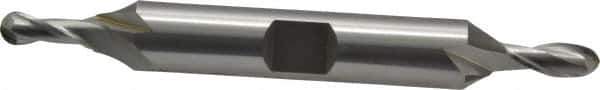 OSG - 3/16" Diam, 7/16" LOC, 2 Flute Cobalt Ball End Mill - Uncoated, Double End, 3-1/8" OAL, 3/8" Shank Diam, Spiral Flute - USA Tool & Supply