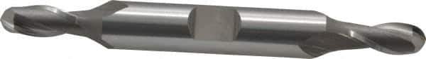 OSG - 1/4" Diam, 1/2" LOC, 2 Flute Cobalt Ball End Mill - Uncoated, Double End, 3-1/8" OAL, 3/8" Shank Diam, Spiral Flute - USA Tool & Supply