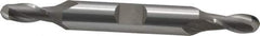 OSG - 1/4" Diam, 1/2" LOC, 2 Flute Cobalt Ball End Mill - Uncoated, Double End, 3-1/8" OAL, 3/8" Shank Diam, Spiral Flute - USA Tool & Supply