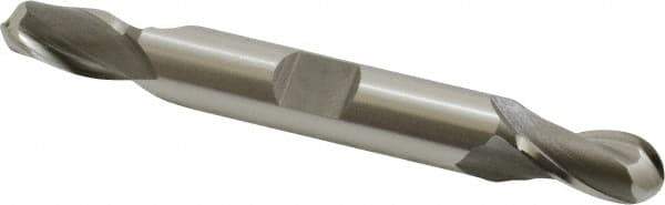 OSG - 5/16" Diam, 9/16" LOC, 2 Flute Cobalt Ball End Mill - Uncoated, Double End, 3-1/8" OAL, 3/8" Shank Diam, Spiral Flute - USA Tool & Supply