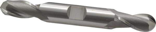 OSG - 7/16" Diam, 13/16" LOC, 2 Flute Cobalt Ball End Mill - Uncoated, Double End, 3-3/4" OAL, 1/2" Shank Diam, Spiral Flute - USA Tool & Supply