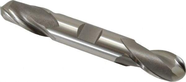 OSG - 5/8" Diam, 1-1/8" LOC, 2 Flute Cobalt Ball End Mill - Uncoated, Double End, 4-1/2" OAL, 5/8" Shank Diam, Spiral Flute - USA Tool & Supply