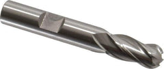 OSG - 3/8" Diam, 3/4" LOC, 4 Flute Cobalt Ball End Mill - Uncoated, Single End, 2-1/2" OAL, 3/8" Shank Diam, Spiral Flute - USA Tool & Supply
