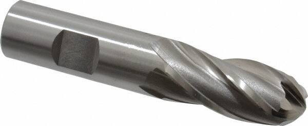 OSG - 3/4" Diam, 1-5/8" LOC, 4 Flute Cobalt Ball End Mill - Uncoated, Single End, 3-7/8" OAL, 3/4" Shank Diam, Spiral Flute - USA Tool & Supply