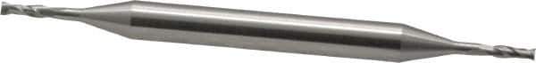 OSG - 1/16", 7/32" LOC, 3/16" Shank Diam, 2-1/2" OAL, 2 Flute, Cobalt Square End Mill - Double End, Uncoated, Spiral Flute, 30° Helix, Centercutting, Right Hand Cut, Right Hand Flute, Series 564 - USA Tool & Supply