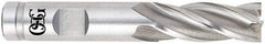 OSG - 1-1/2", 2" LOC, 1-1/4" Shank Diam, 4-1/2" OAL, 6 Flute, Powdered Metal Square End Mill - Single End, Uncoated, Spiral Flute, 30° Helix, Centercutting, Right Hand Cut, Right Hand Flute, Series 641 - USA Tool & Supply