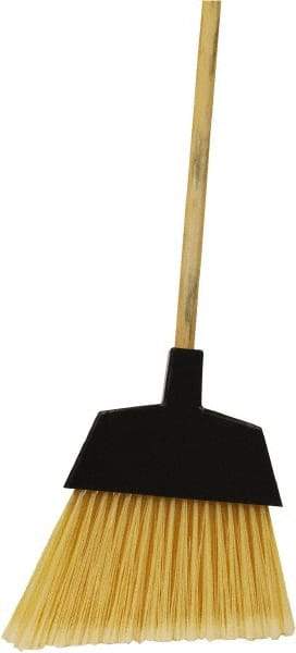 O-Cedar - 12" Wide, Beige PET Bristles, 48" Metal Handle, Angled Broom - Flagged - USA Tool & Supply