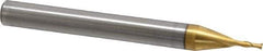 OSG - 3/64", 9/64" LOC, 3/16" Shank Diam, 1-7/8" OAL, 2 Flute, Powdered Metal Square End Mill - Single End, TiN Finish, Spiral Flute, 30° Helix, Centercutting, Right Hand Cut, Right Hand Flute, Series 673 - USA Tool & Supply