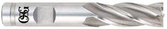 OSG - 1-1/2", 3" LOC, 1-1/4" Shank Diam, 5-1/2" OAL, 4 Flute, Cobalt Square End Mill - Single End, Uncoated, Spiral Flute, 30° Helix, Centercutting, Right Hand Cut, Right Hand Flute, Series 548 - USA Tool & Supply