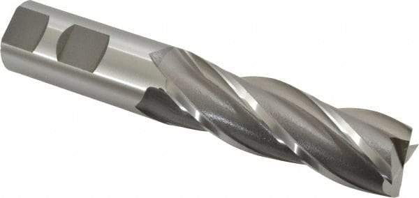 OSG - 1", 3" LOC, 1" Shank Diam, 5-1/2" OAL, 4 Flute, Cobalt Square End Mill - Single End, Uncoated, Spiral Flute, 30° Helix, Centercutting, Right Hand Cut, Right Hand Flute, Series 548 - USA Tool & Supply