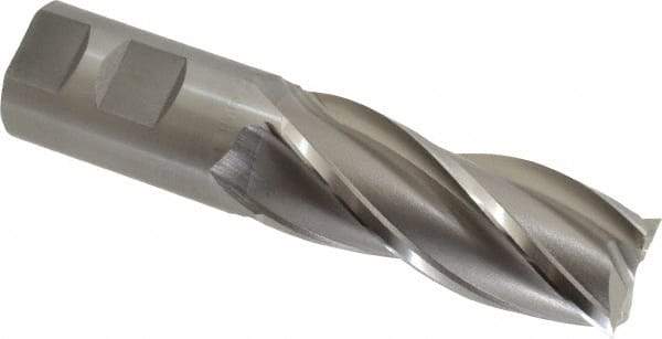 OSG - 1-1/4", 3" LOC, 1-1/4" Shank Diam, 5-1/2" OAL, 4 Flute, Cobalt Square End Mill - Single End, Uncoated, Spiral Flute, 30° Helix, Centercutting, Right Hand Cut, Right Hand Flute, Series 548 - USA Tool & Supply
