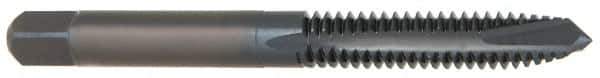 OSG - M4x0.70 Metric Coarse, 3 Flute, TiCN Finish, Powdered Metal Spiral Point Tap - Plug Chamfer, Right Hand Thread, 2-1/8" OAL, 3/4" Thread Length, 0.168" Shank Diam, 6H Class of Fit, Series 344NI - Exact Industrial Supply