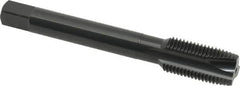 OSG - 1/2-20 UNF, 3 Flute, Oxide Finish, Powdered Metal Spiral Point Tap - Plug Chamfer, Right Hand Thread, 3-3/8" OAL, 1-21/32" Thread Length, 0.367" Shank Diam, 3B Class of Fit, Series 312NI - Exact Industrial Supply