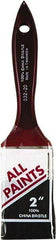 Premier Paint Roller - 2" Flat China Bristle General Purpose Paint Brush - 2-1/4" Bristle Length, 5" Wood Beavertail Handle - USA Tool & Supply
