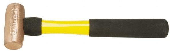 American Hammer - 2 Lb Head Nonsparking Mallet - 12" OAL, 11" Long Fiberglass Handle - USA Tool & Supply