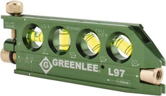 Greenlee - 1 Beam 240' Max Range Mini Magnet Laser Level - Red Beam, 1/4" at 100' Accuracy, 5-1/16" Long x 3/4" Wide x 1-13/16" High, Battery Included - USA Tool & Supply