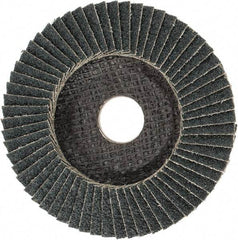 PFERD - 40 Grit, 4-1/2" Disc Diam, 7/8" Center Hole, Type 29 Zirconia Alumina Flap Disc - 13,300 Max RPM, Fiberglass Backing, Arbor Attaching System, Coated - USA Tool & Supply